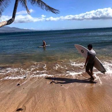 Seth Abdallah surfing