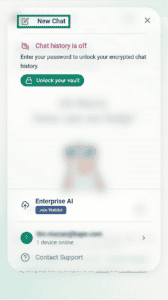An arrow points to the New Chat button on ExpressAI on a mobile browser.