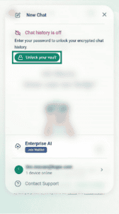 A screenshot of the button to unlock your vault on ExpressAI. An arrow points to the green Unlock your vault button.