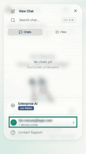 An arrow points to the user's email address at the bottom of the toolbar on the mobile version of ExpressAI.