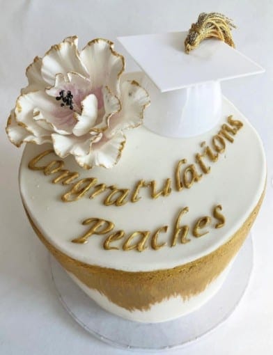 White Cap withGold Tassel Cake, graduation cake design