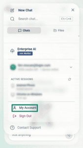 An arrow points to My Account on ExpressAI for mobile browsers.