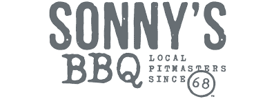 Sonny’s BBQ logo featuring bold uppercase text with a rustic serif “BBQ” and the tagline “Local Pitmasters Since ’68” in a smaller font, conveying a handcrafted, traditional barbecue brand style.
