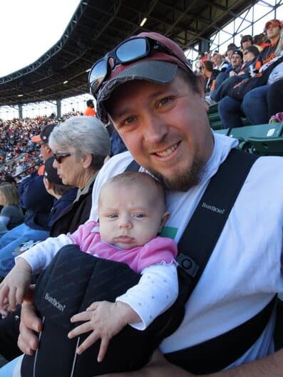 My daughter's first Orioles Opening Day at 3 months old.