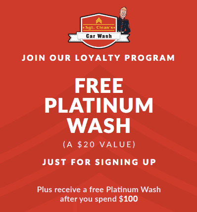 Sgt Clean's loyalty sign up offer