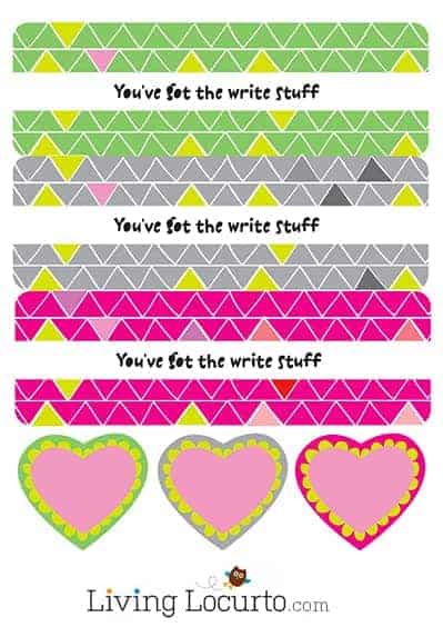 Adorable Free Printable Pencil Holder for Classroom Valentine's Day Cards. The Write Stuff LivingLocurto.com