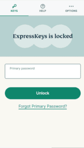 The ExpressKeys in-extension unlock screen, highlighting the Unlock option.