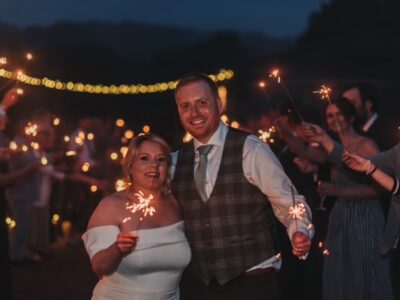 Wedding sparkler exit
