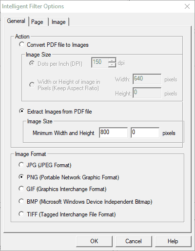 Option to extract images from PDF file