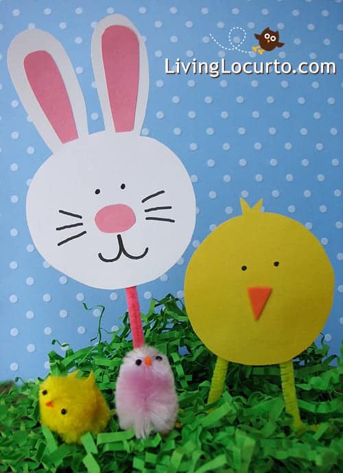 Easy Kid #Craft! #Easter Bunny & Baby Chick Cut Outs by livinglocurto.com