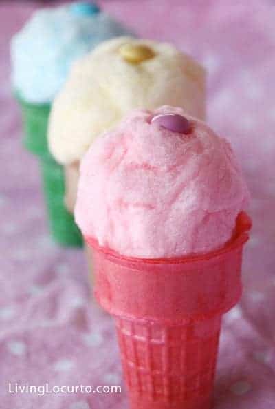 Cotton Candy Ice Cream Cones