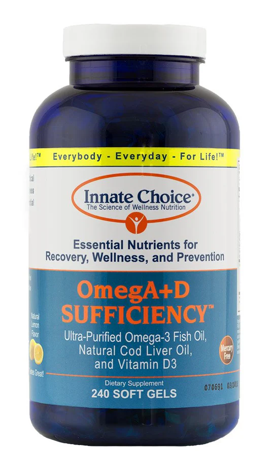 OmegA+D Sufficiency Lemon Fish Oil 240 soft gel capsules