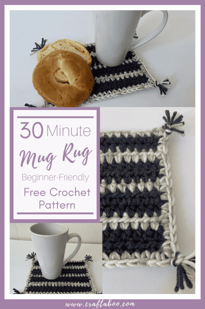 30 Miinute Mug Rug, Free Crochet Pattern - www.craftaboo.com