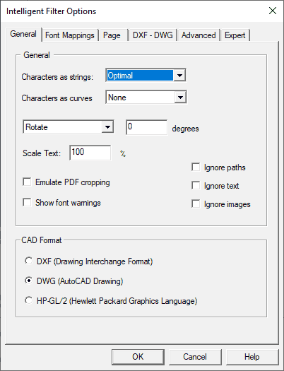 Conversion options - general settings