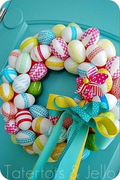 Washi Tape Easter Egg Spring Wreath by Jen at Tatertots & Jello