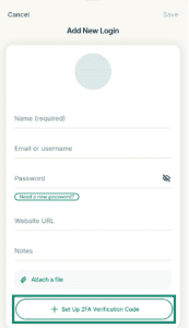 A new login page in ExpressKeys, with a highlighted "Set Up 2FA Verification Code" button.