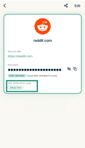 An existing login in ExpressKeys, with a hglighted 2FA verification code section.