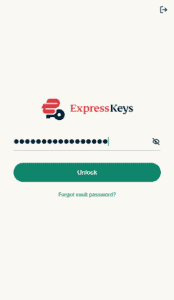 The login screen for the ExpressKeys browser extension.