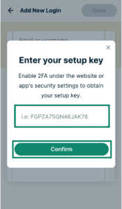 The "Enter your setup key" pop-up in ExpressKeys's Chrome extension.