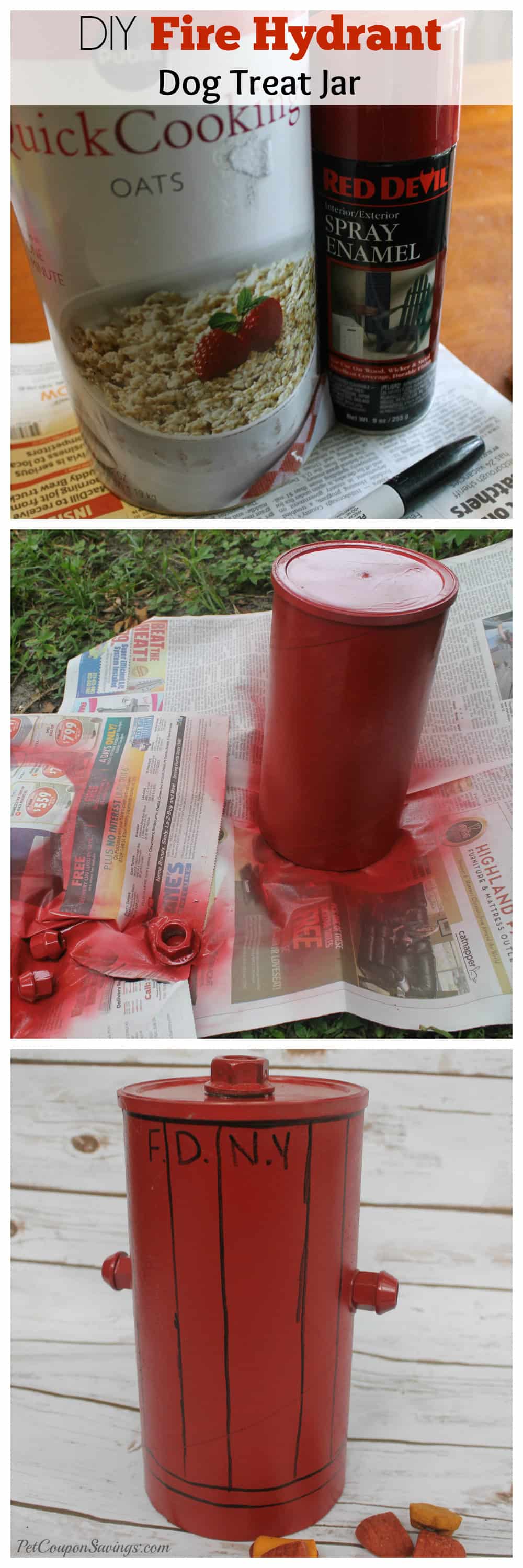 Easy DIY Fire Hydrant Dog Treat Jar