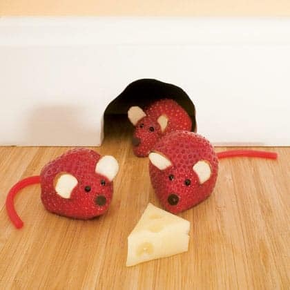 Healthy Snack Recipes for Kids - strawberry mice recipe Familyfun.com