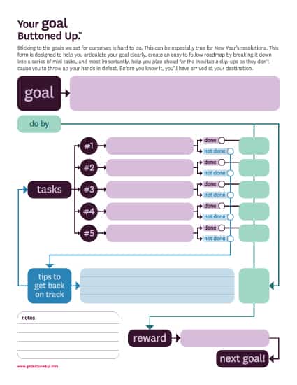 Free Printable Goals Sheet 