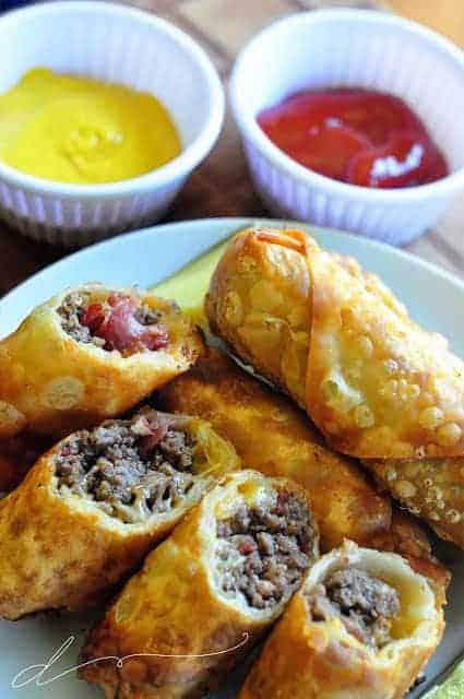 Bacon Cheeseburger Egg Rolls