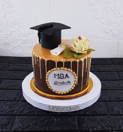 Black and Gold MBA Cake