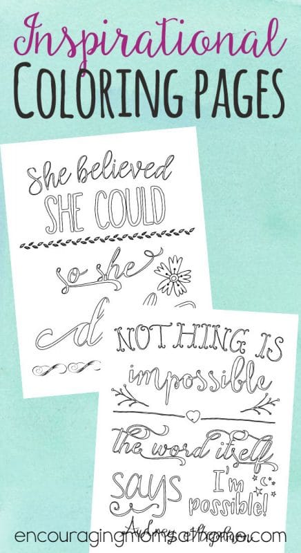 Need a little relaxation?  Grab a cup of coffee and color these two free inspirational adult coloring pages with quotes from Audrey Hepburn and R.S. Grey!