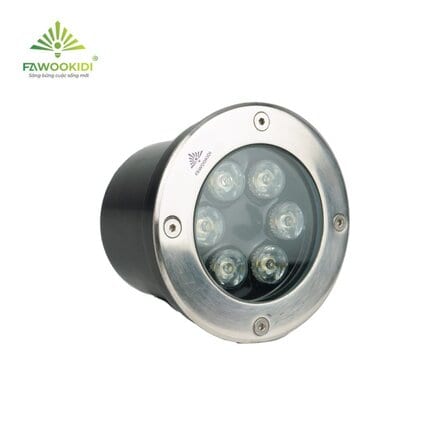 đèn LED âm đất tròn FK-UG6W-T chụp nghiêng