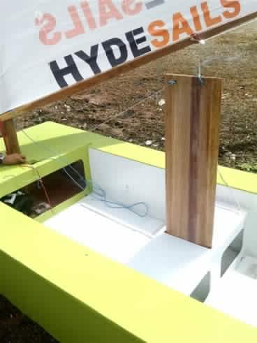 Centreboard bungee should be tight enough that hte centreboard will stop at any height