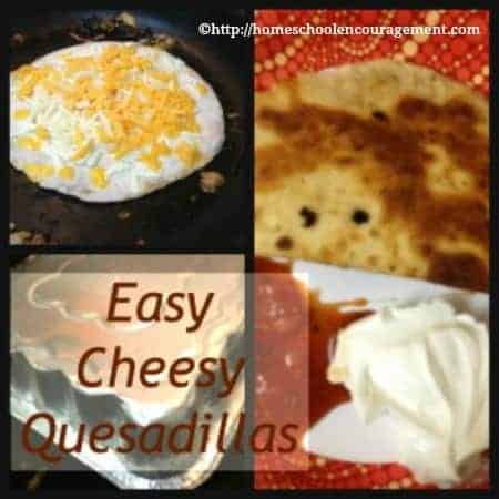 Looking for a super easy, fairly cheap meal to feed your kids?  Have you tried a cheese quesadillas.  They are quick and easy as a snack, homeschool lunch or an easy dinner for the whole family.