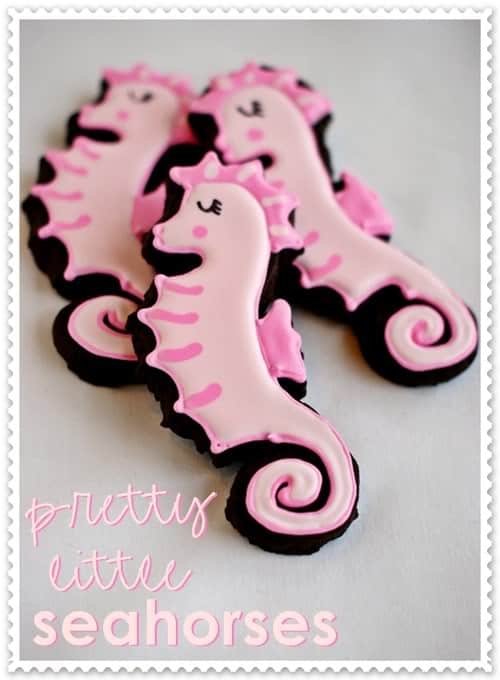 Seahorse Sugar Cookies for Mermaid Party-  Bake at 350