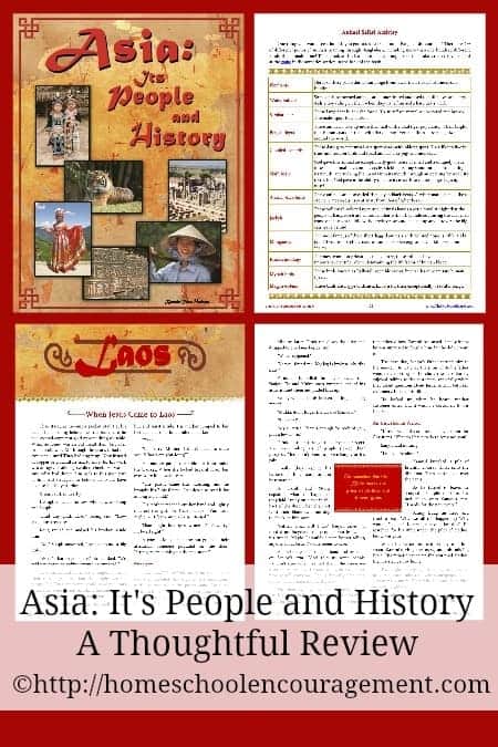 Are you and your children curious about the people of Asia and how they live?  Do you want to give your children a heart for missions and a heart for God’s World?  Asia: It’s People and History by Bonnie Rose Hudson is a wonderful way to bring the history and cultures of the people in Asia alive for your children. Click over to take a look at our review