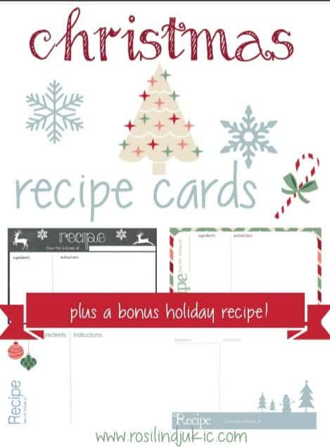 Make Christmas baking extra-fun this year with these free Christmas Recipe Cards. Plus, they make a nice addition to Gifts-in-a-Jar or kitchen gadget gifts. #alittlerandr #recipecards #Christmas #freeprintable