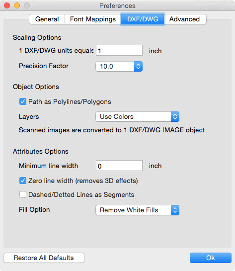 pdf2cad mac dwg dxf conversion options