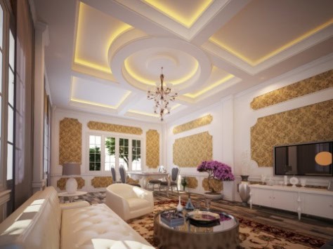Trần thạch cao chìm giật cấp