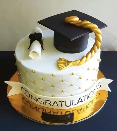 Gold Accent Tassel Cake