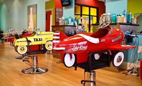 kid's chairs in pigtails & haircuts children's hair salon franchise