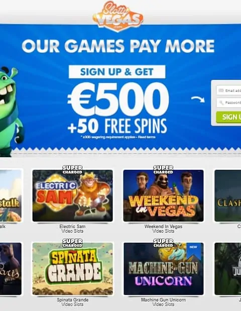 Slotty Vegas Casino free bonus