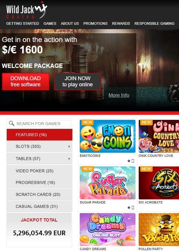 Wild Jack Casino Review: online slots, table games, live dealer and jackpots!