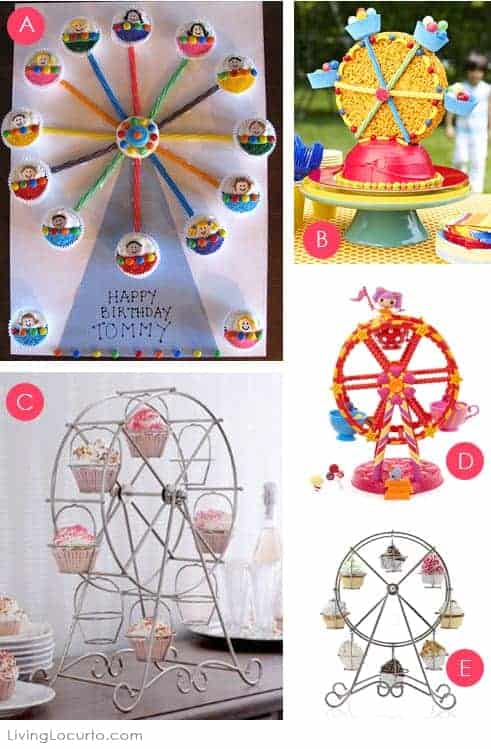 Ferris Wheel Cupcake Holders & Cake Ideas