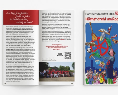 Titel und Innenseiten des Programmheftes für das Höchster Schlossfestes 2024