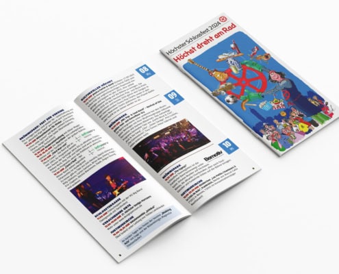 Titel und Innenseiten des Programmheftes für das Höchster Schlossfestes 2024