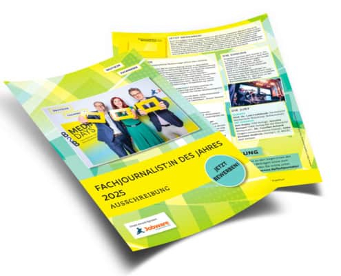 Gestaltung von Ausschreibung für Award »Fachjournalist:in des Jahres« für Deutsche Fachpresse, 2025