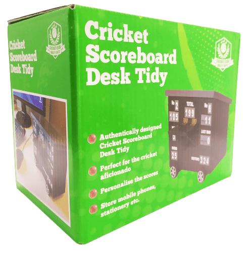 Image shows the outer box of the desk tidy.