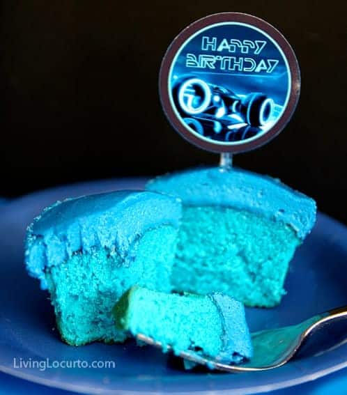 Tron Neon Blue Cupcake Living Locurto