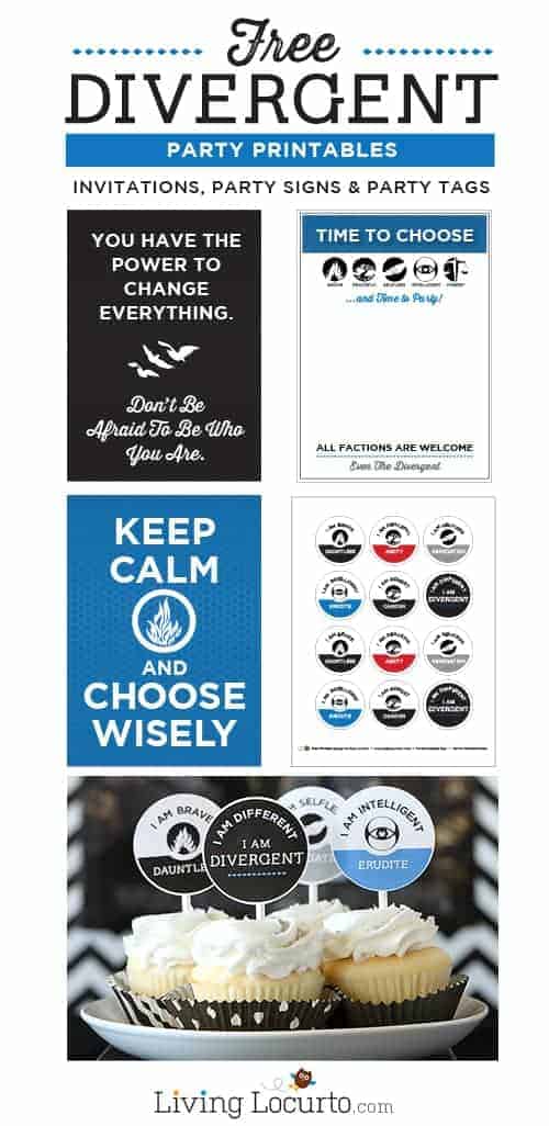 Divergent Party Ideas with Free Party Printables. LivingLocurto.com