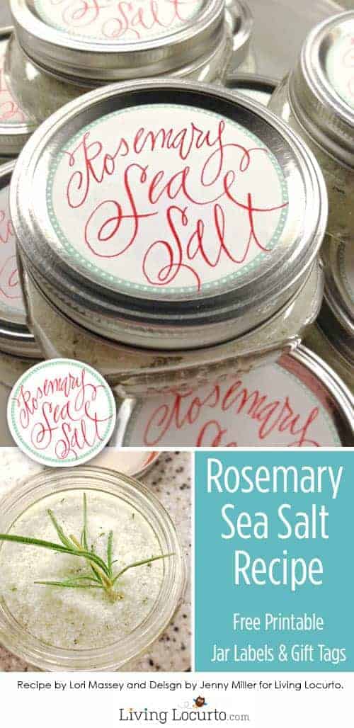 Rosemary Sea Salt Recipe with Free Printable Tags