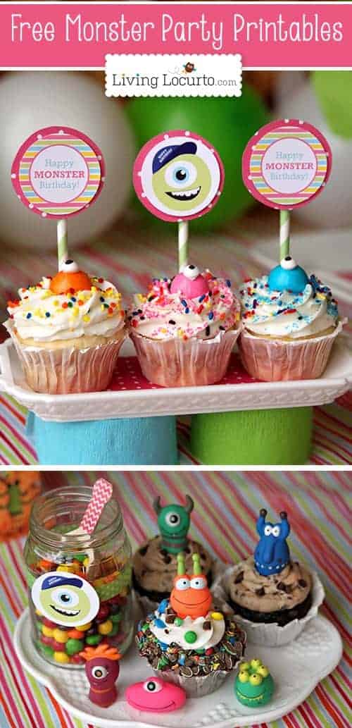 Monster University Birthday Party Ideas with Free Party Printables at LivingLocurto.com #freeprintables #monstersU